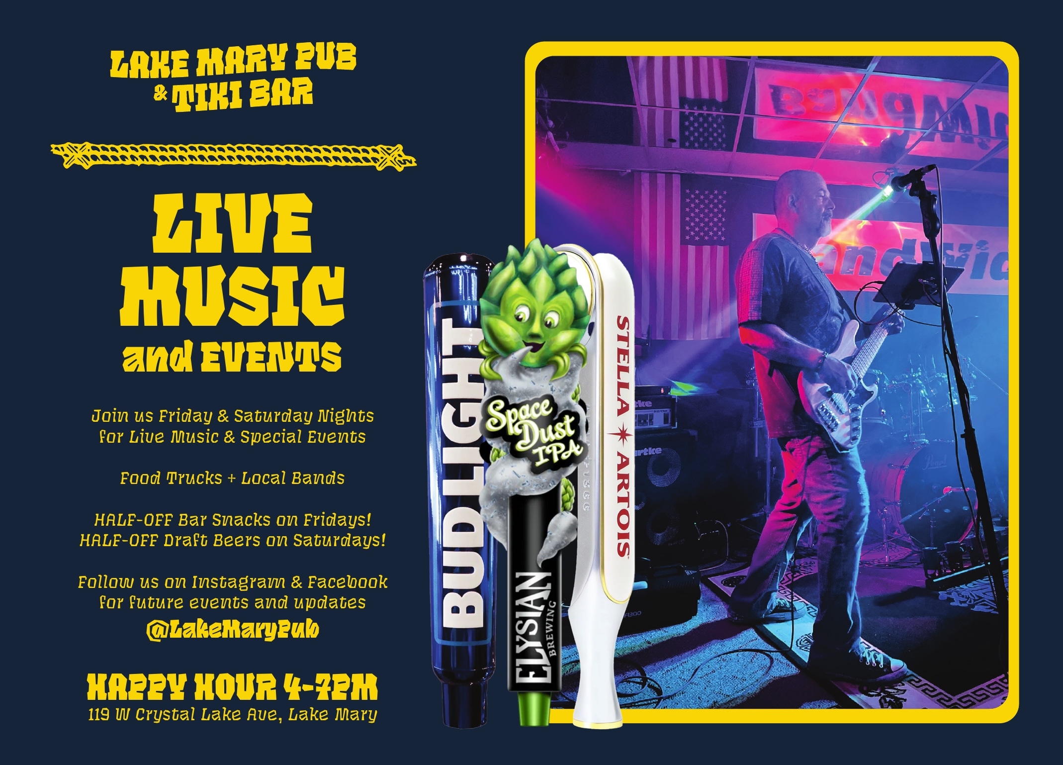 Lake Mary Pub live music and events postcard