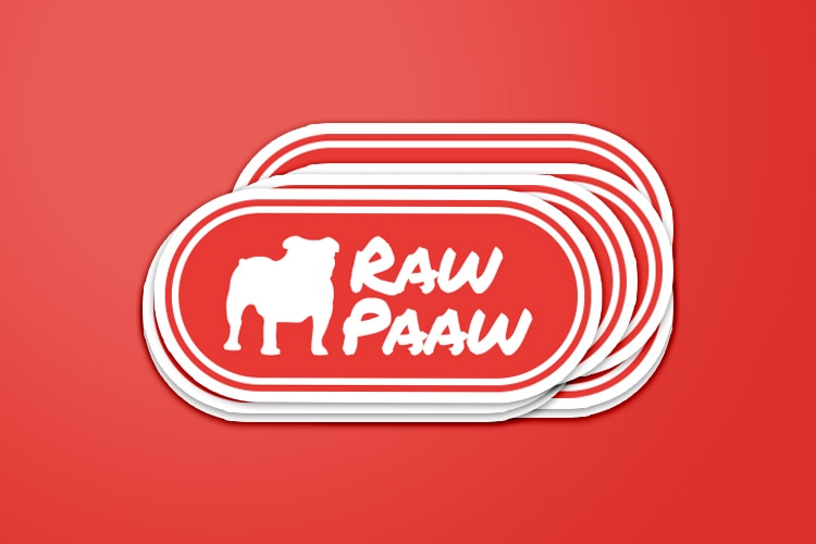 Raw Paaw promotional stickers