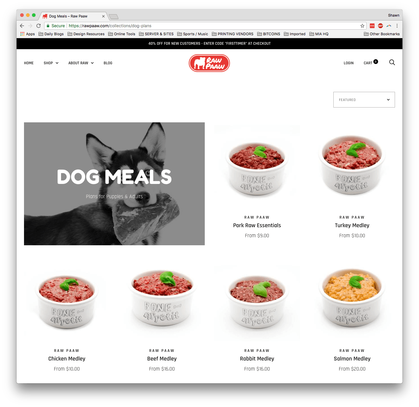 Raw Paaw Shopify category experience