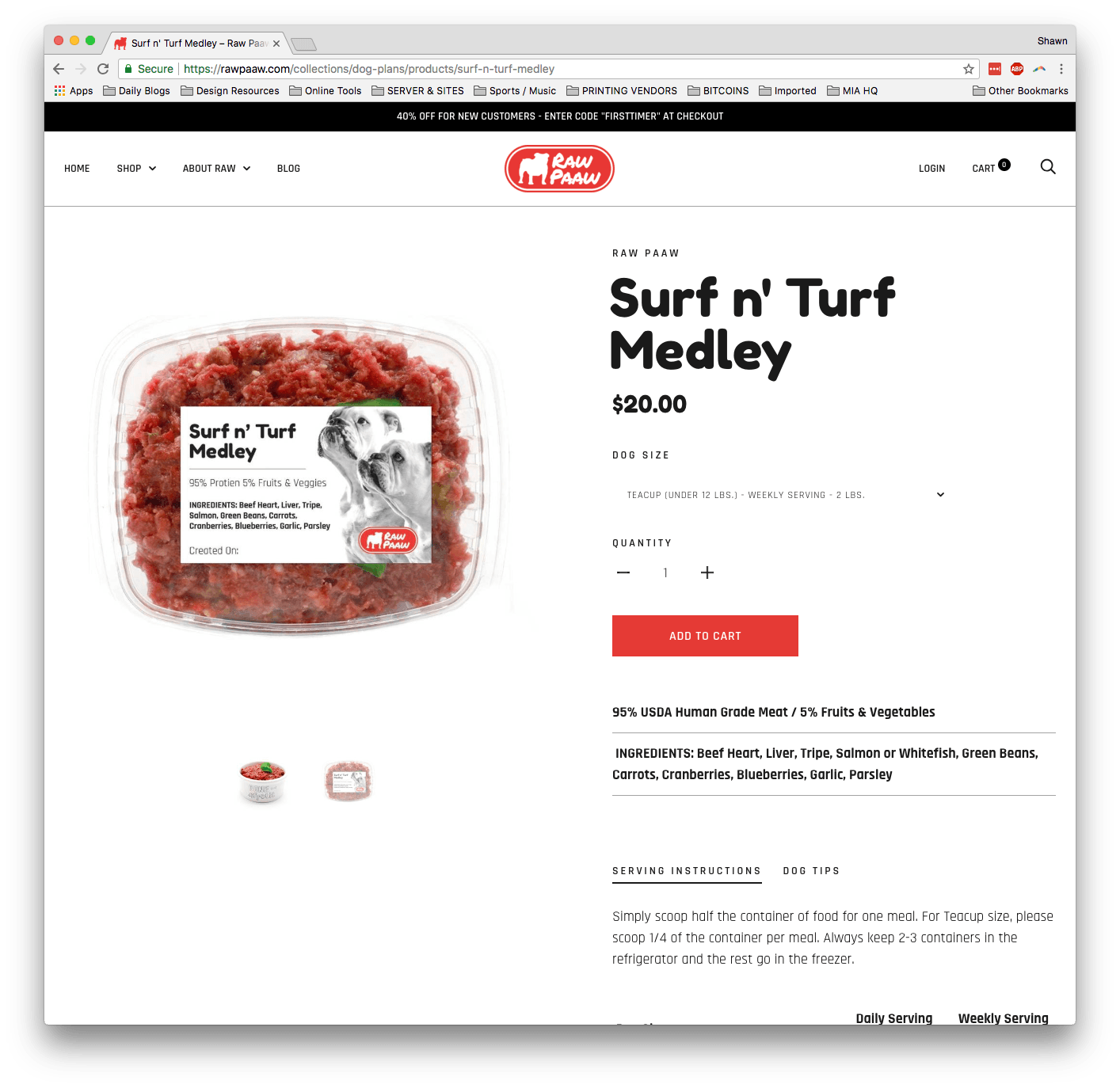 Raw Paaw Shopify product experience