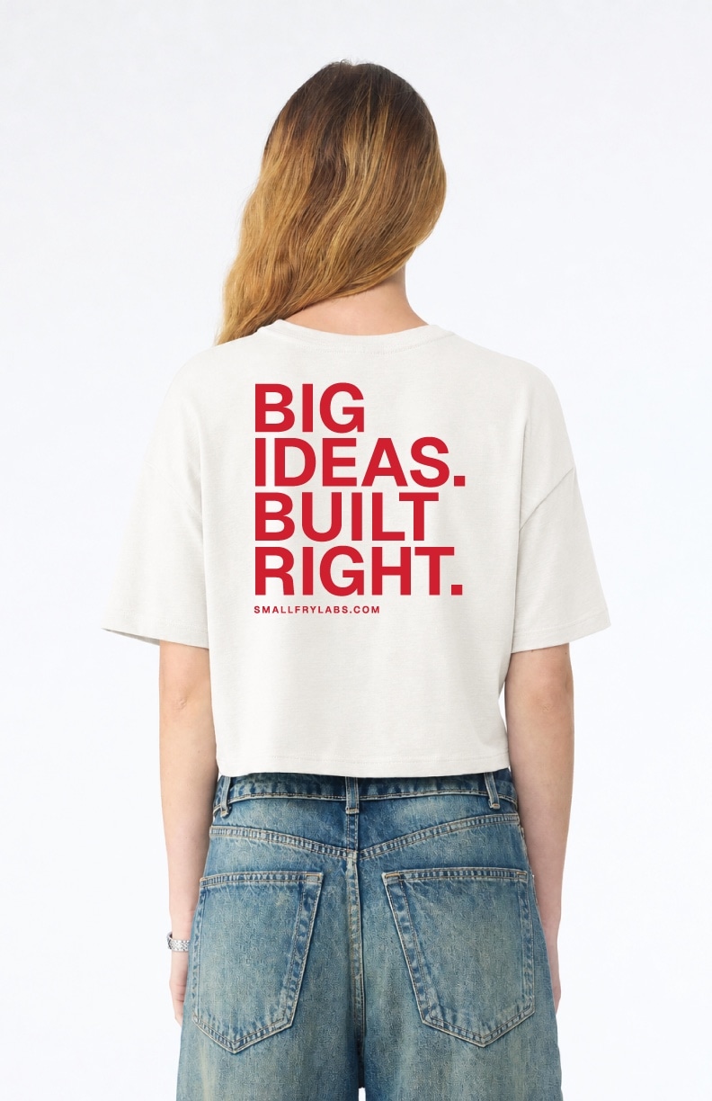Small Fry Labs cropped shirt back design